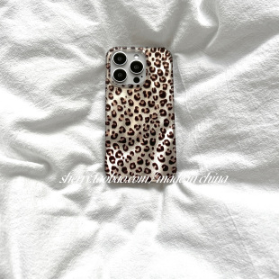 SHERRY 豹纹适用于苹果17ProMax手机壳iPhone16Pro小众15少女心14简约13甜酷气质夏日 ins高级感气质淡金经典