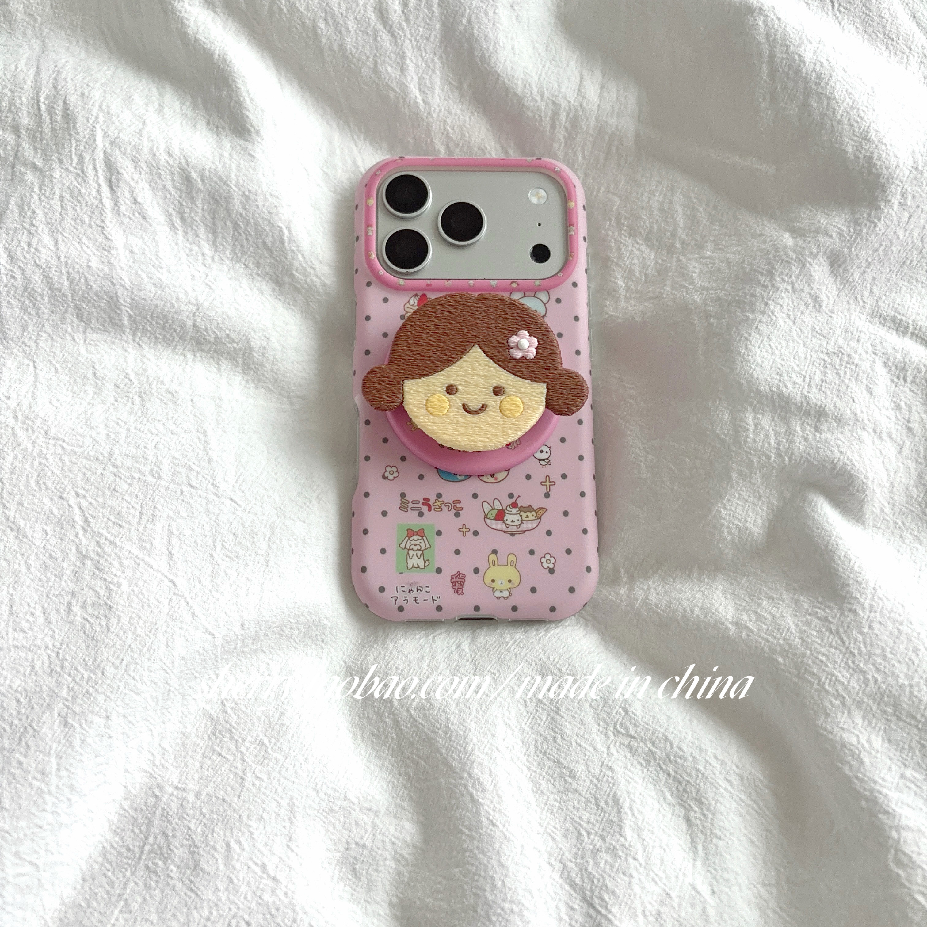 SHERRY*ins风粉底波点饼干女孩磁吸适用于苹果17ProMax手机壳iPhone16Pro小众少女心15简约小清新卡通可爱萌