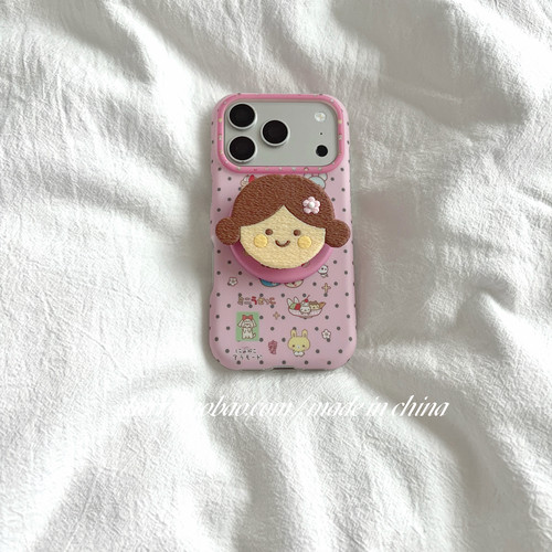 SHERRY*ins风粉底波点饼干女孩磁吸适用于苹果17ProMax手机壳iPhone16Pro小众少女心15简约小清新卡通可爱萌