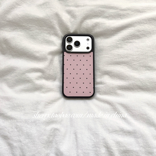 ins风高级感温柔粉底黑色星星适用于苹果17ProMax手机壳iPhone16Pro小众少女心15简约14清新卡通可爱 SHERRY