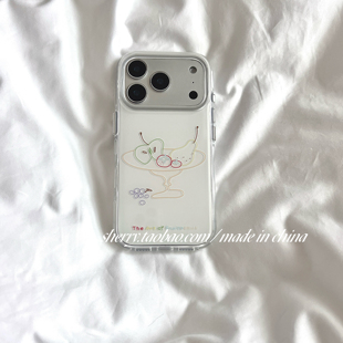 ins风温柔手绘风线条水果盘适用于苹果17ProMax手机壳iPhone16Pro小众少女心15简约14小清新卡通可爱 SHERRY