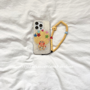 SHERRY ins风可爱黄色爆炸头星星人适用于苹果17ProMax手机壳iPhone16Pro小众少女心15简约14清新13卡通夏日