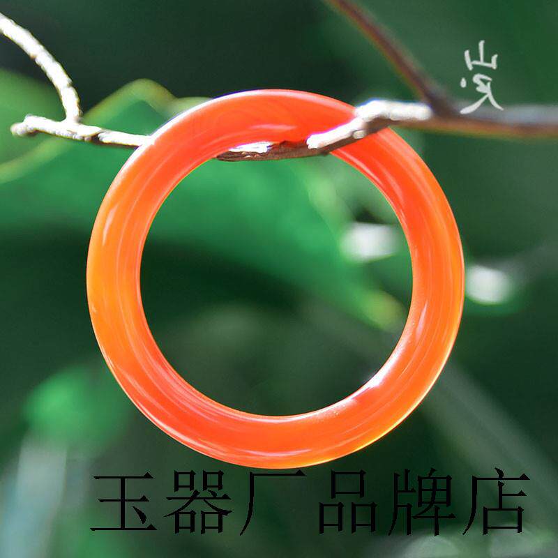 高端款红玛瑙手镯玉石镯子叮当镯小众设计玉镯和田玉手饰红笙包邮