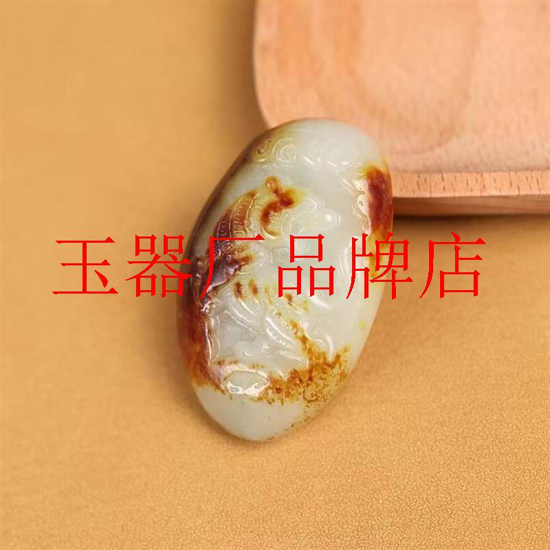 老坑和田玉生肖虎吊坠红沁皮籽料虎虎生威挂件枣红皮坠子高档男款