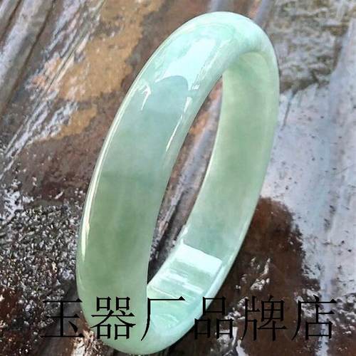 豆种翡翠色帝王绿贵妃手镯少女款危地马拉老坑浅绿飘花正圈玉镯子