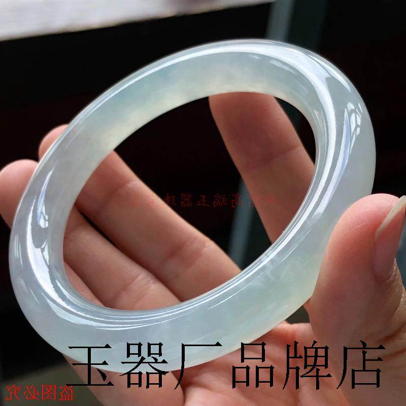 高端老坑缅甸高冰玻璃种圆条货翡翠色手镯缅甸玉石镯子时尚饰品