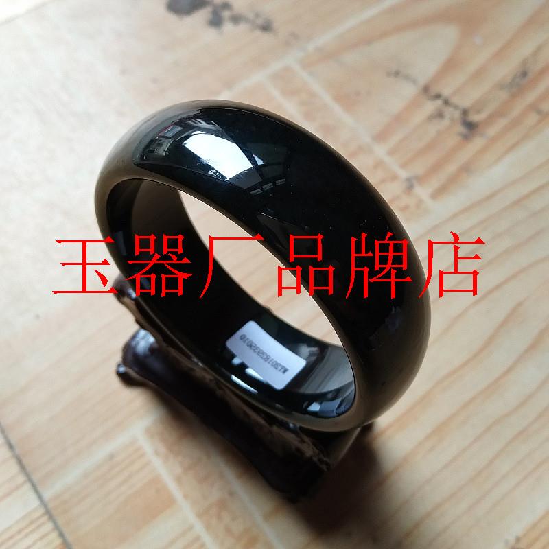 新疆和田玉加宽加厚手镯青冰透墨