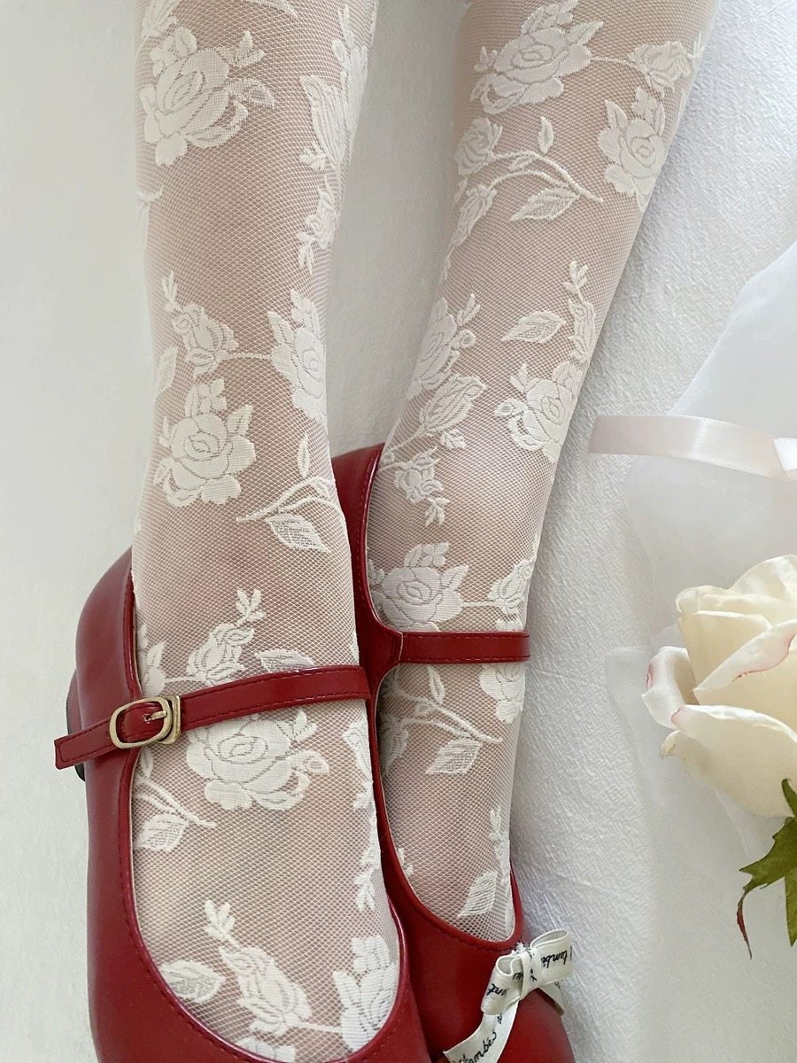 玫瑰花朵日系复古蕾丝法式加绒丝袜超仙白色加厚假透肉连裤袜女,女士内衣/男士内衣/家居服,连裤袜/打底袜,淘宝优惠券,粉丝福利购,淘宝优惠卷