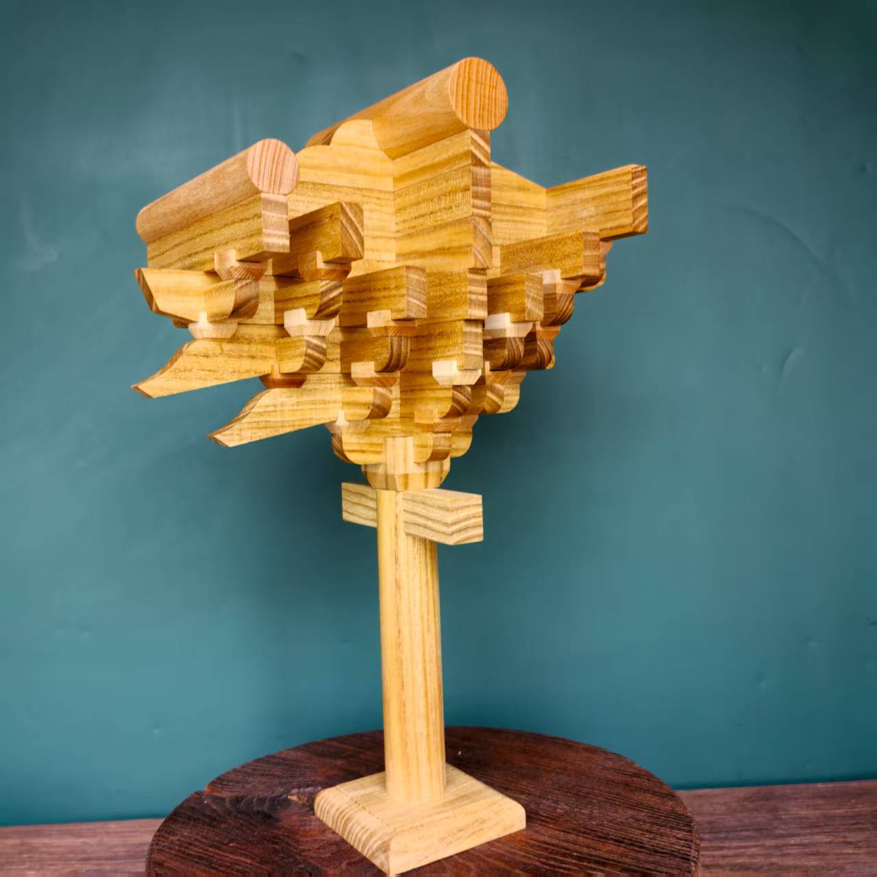 可拆卸拼装斗拱榫卯积木模型