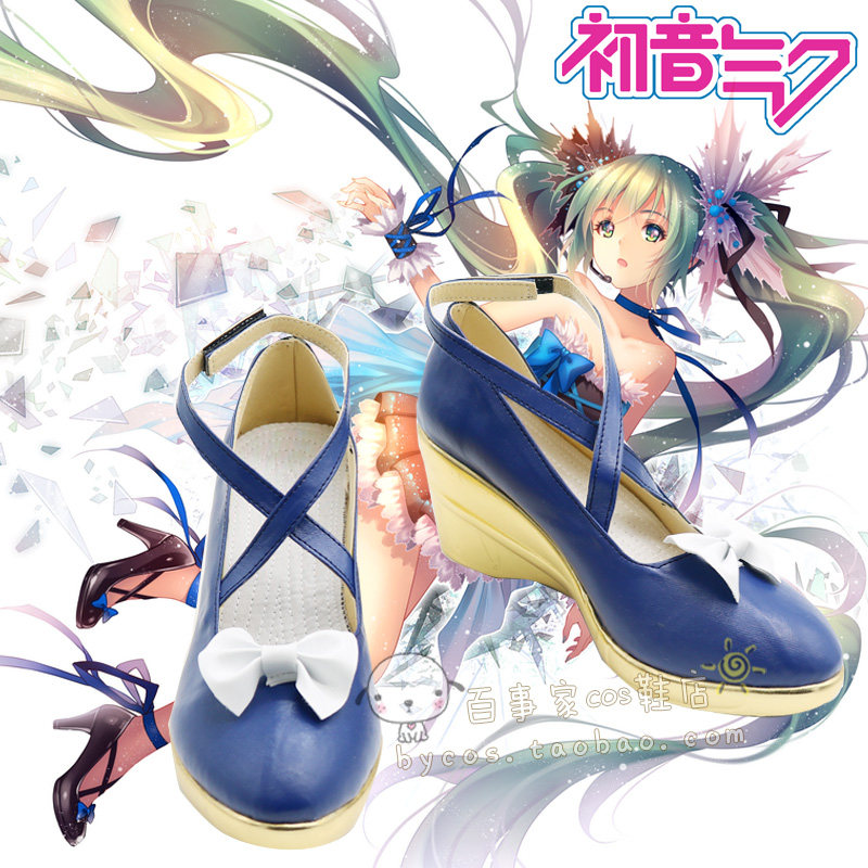 V家 初音cos鞋 动漫Cosplay靴子支持看图定制