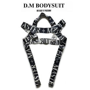 饰肌肉塑形松紧带 表演缕空装 D.M男士 肩带性感胸带字母****个性