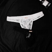 低腰性感丁字裤 D.M男士 内裤 蕾丝网纱网眼透气缕空夏T字情趣诱惑