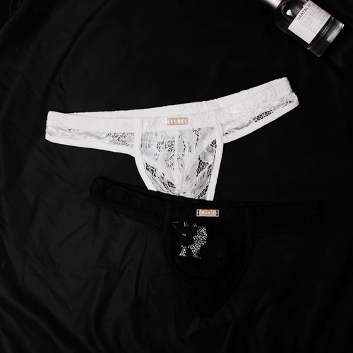 D.M丁字裤蕾丝网纱网眼透气