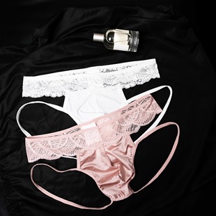 丁字裤 蕾丝内裤 性感低腰网眼透气****诱惑双丁夏 内裤 D.M男士