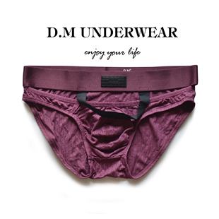 潮薄透气激凸高级 吊带镂空****个性 D.M男内裤 低腰性感纯色三角裤