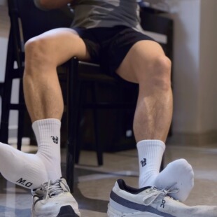 D.M男袜字母运动棉袜毛巾底加厚毛圈狗头卡通毛巾底个性 篮球中筒