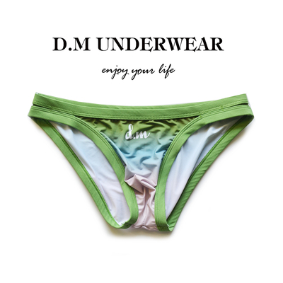 D.M男内裤 低腰性感印花渐变三角裤锦纶透气运动青年学生花内裤潮