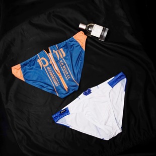 潮 内裤 D.M男三角裤 低腰性感印花字母臀部拉链涤纶牛奶丝弹性男士