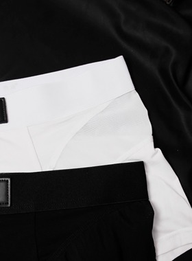 D.M男内裤性感中低腰网眼透气拼接莫代尔丝滑平角裤弹力运动四角