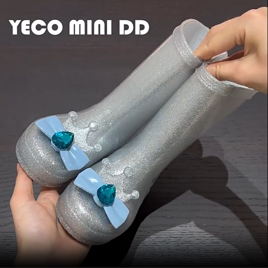 minidd2026春秋季新款儿童雨鞋女童艾莎公主水鞋小童宝宝中筒雨靴