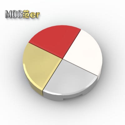 LEGO 乐高配件 25269 1x1 1/4圆光面板 白 红 黑 电镀金 银