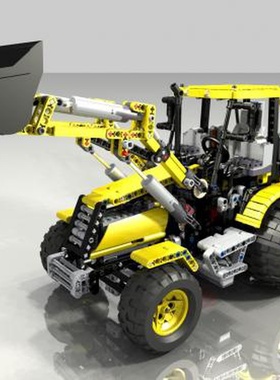 乐高科技 MOC零件包 Fully PF-Backhoe Loader 挖掘机 遥控模型