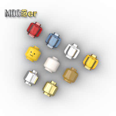 LEGO 乐高人仔配件 3626c 30011 28621 人仔头 豆豆眼 透明 电镀图片
