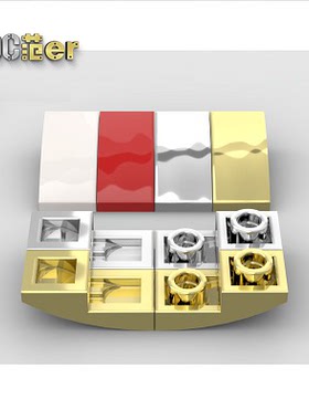 LEGO 乐高配件 11477 24201 32803 弧面砖 红 白 黑 电镀 贴纸