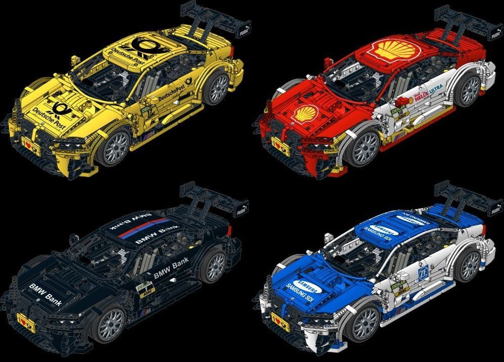 乐高MOC零件包宝马M4遥控赛车