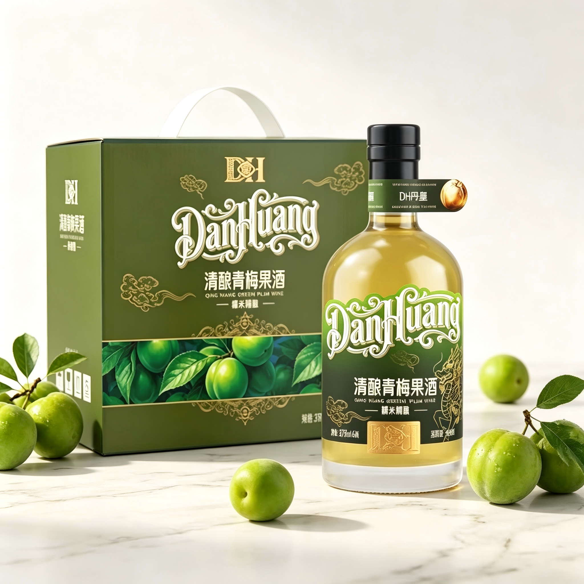 DH丹皇清酿果酒青梅黑加仑低度酒8度精米精酿微醺商务宴请375ml