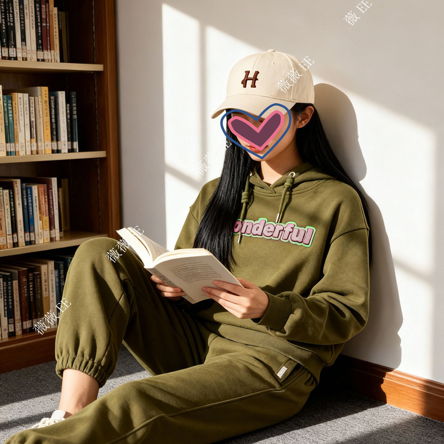 mozi高级感休闲运动套装女加绒加厚2025秋冬新款字母束腿裤两件套