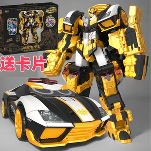 正版炫卡斗士黑金版超炫电光王炫蓝闪电变形汽车机器人旋玩具机甲