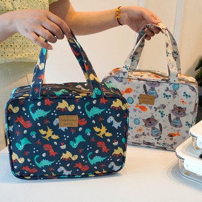 韩国防水印花内衬饭盒袋