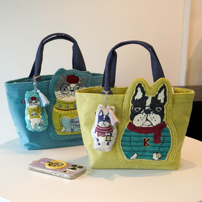 Kusuguru磨毛立体眼镜手提包