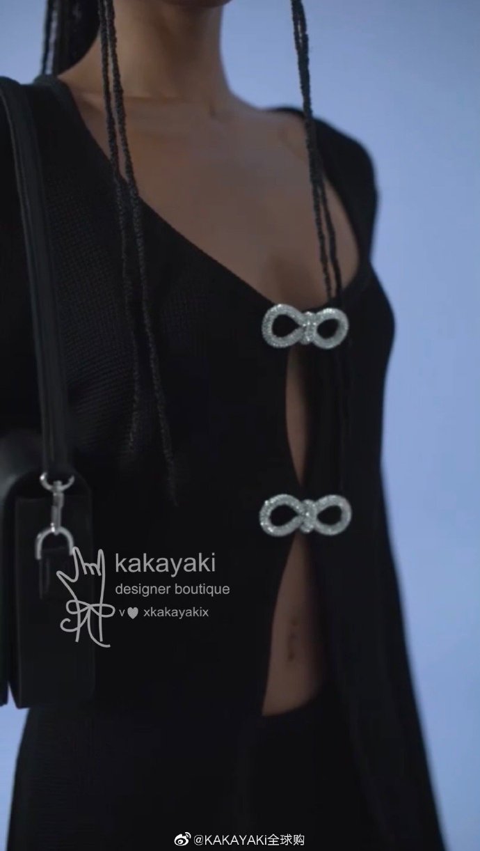 mach&mach针织开衫亮钻蝴蝶结