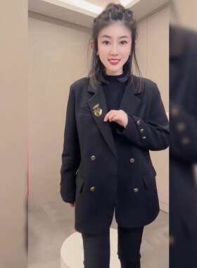 洋气时尚西装领纯色常规单件外衣