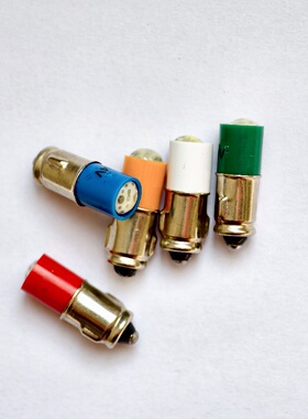 7S双耳LED小灯珠6V12V24V36V48V110V220V仪器指示灯按钮灯泡三色