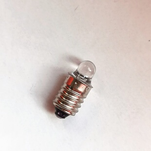 LED手电筒灯泡聚光灯泡E10 3V6V螺口小灯泡尖头灯珠暖白光实验灯