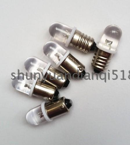 LED按钮指示灯E10B9小灯珠3V6V6.3V12V24V28V30V螺口插口小灯泡