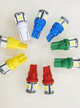 LED插泡T10指示灯12V24V示宽灯红黄绿白色小灯泡示宽灯灯座小灯座