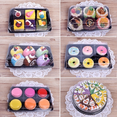 仿真蛋糕食品模型慕斯卷心蛋糕北海道瑞士卷甜甜圈马卡龙盒装西点