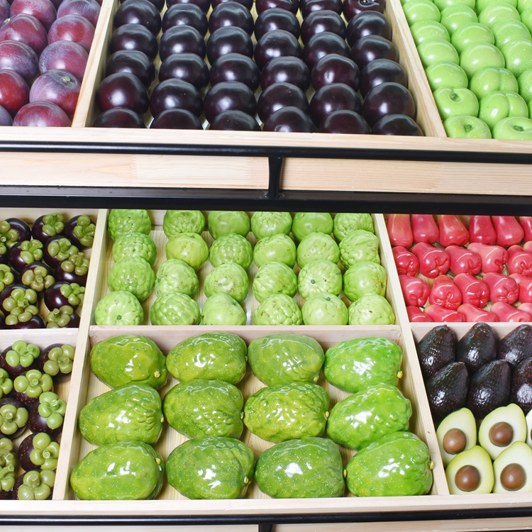 仿真水果装饰模型加重山竹红黑绿布林假牛油果半个莲雾释迦番荔枝