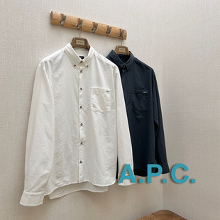 A.P.C.官方授权APC 两色日系刺绣LOGO口袋翻领衬衫外套 SURGIR