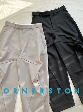 6折 CORNERSTONE官方授权 两色拼接简约立体剪裁宽松茧型休闲裤