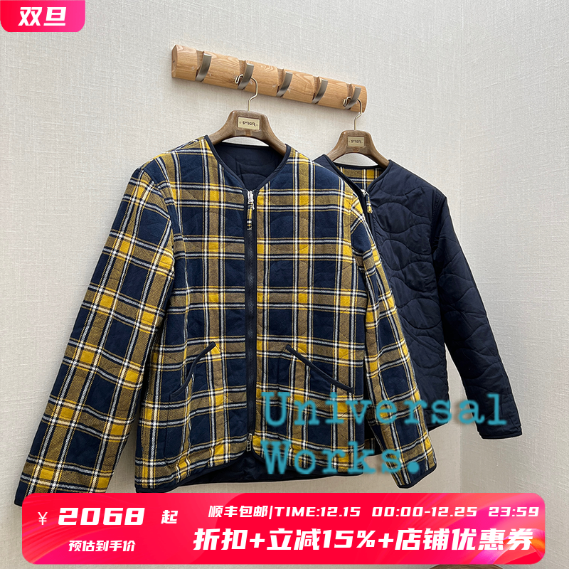 7折 Universal Works授权 双面穿苏格兰格纹绒感斜纹绗缝棉服夹克