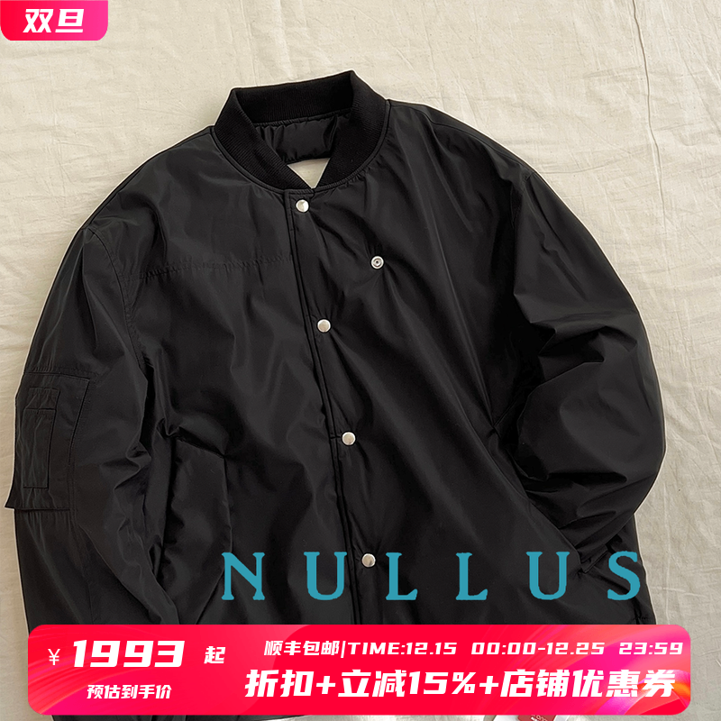 NULLUS裁剪镂空棒球领飞行员夹克