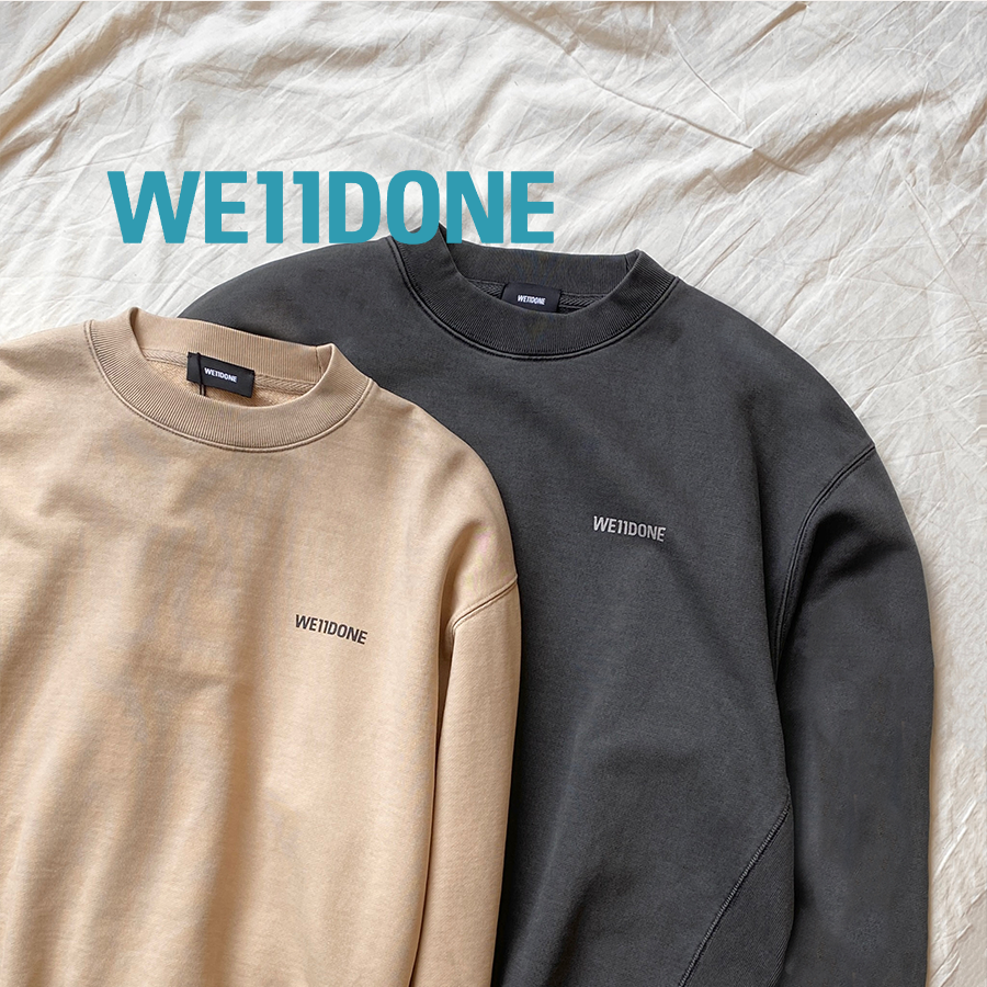 7折 we11done授权 两色印花小logo做旧水洗套头卫衣 surgir买手店