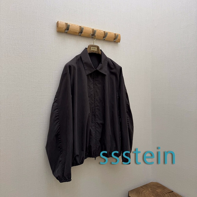 ssstein官方授权26SS 日本制 灰紫色真丝混纺双向拉链夹克外套