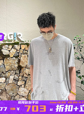 6折 orSlow官方授权 日本制 手工做旧泼墨水洗小破坏短袖T恤