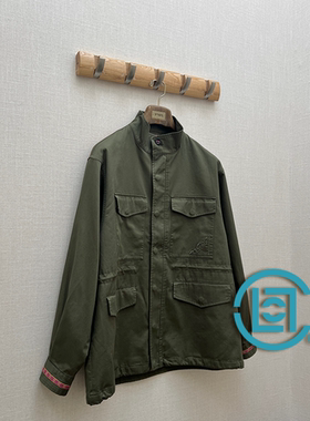 7折 CLOT授权 军绿色民族风撞色M65工装立领夹克外套 SURGIR